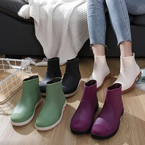 Woman Short Rain Boots - Temu