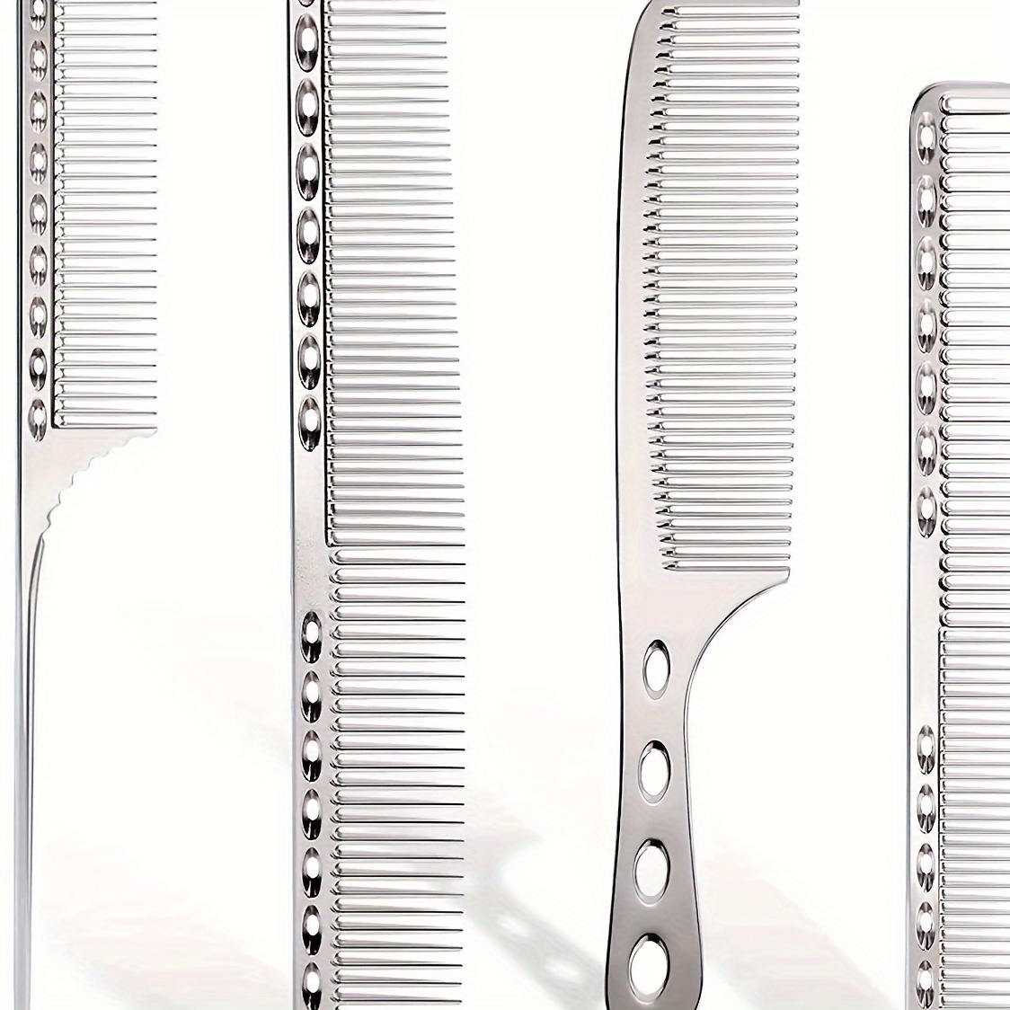 

Set Of 4 Stainless Steel , Aluminum Comb, -static Comb, Golden , Suitable For Normal , Detangling Comb And Parting Comb