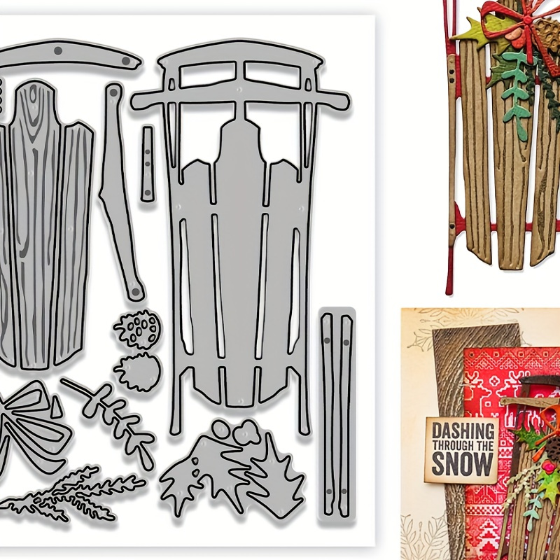 

Vintage Winter Sled Metal Cutting Dies - 5.71 X 4.72 Inch - Handmade Decorations For Diy , Card, Photo Album, Gift Wishes, Birthday, Cards - Other Art Supplies