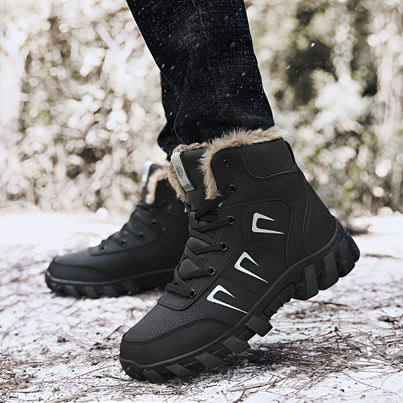 Lace Fuzzy Snow Boots Trendy Black Fall Winter Outdoor - Temu