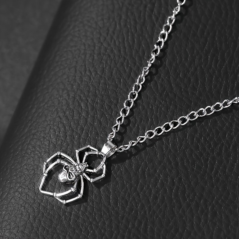 Vintage Spider Skull Pendant Necklace