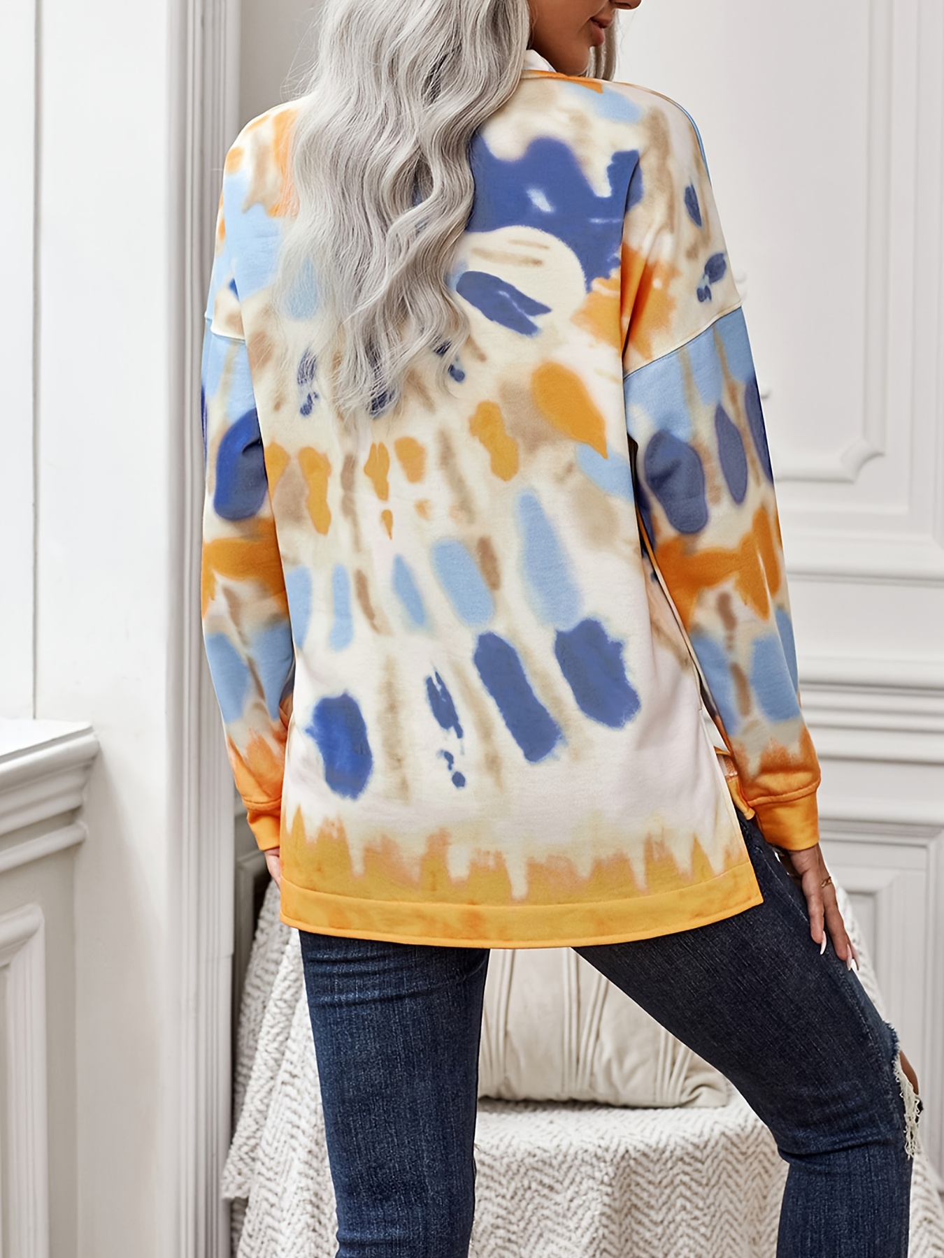 Tie discount hem sweatshirt