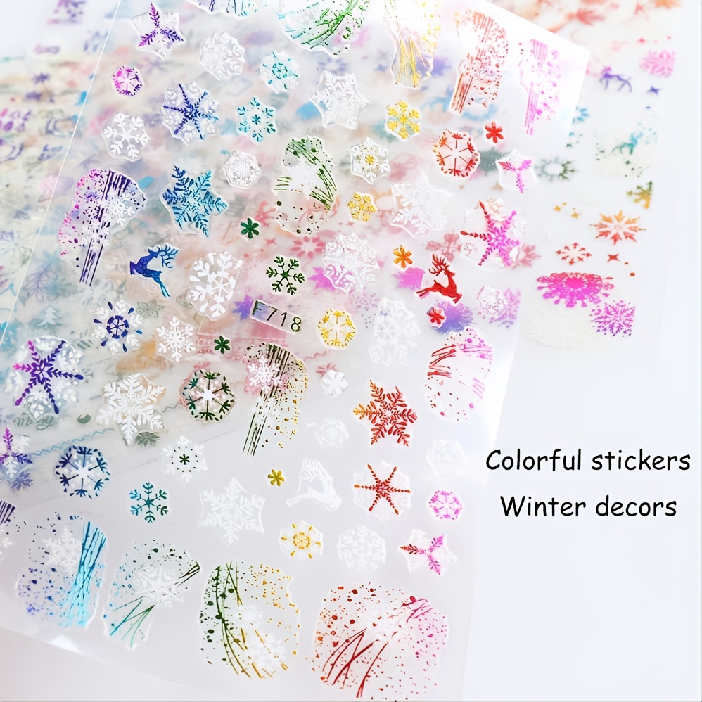 Y2k New In Christmas Nail Sticker 3d Snowflake Color Golden - Temu