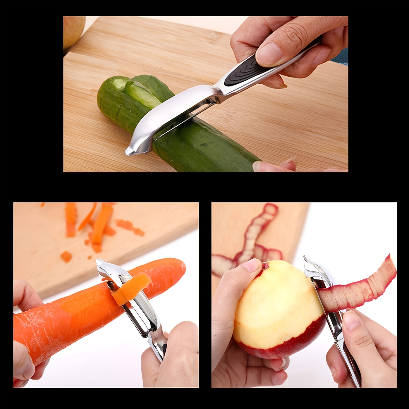 Stainless Steel Peeler Fruit Vegetable Potato Apple Peeler Grips
