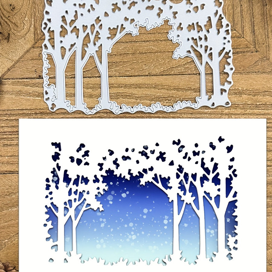 

Lovely Forest Trees Half-cut Frame Metal Cutting Dies For Diy Scrapbooking, Decorative Embossing, And Handmade Paper Crafts