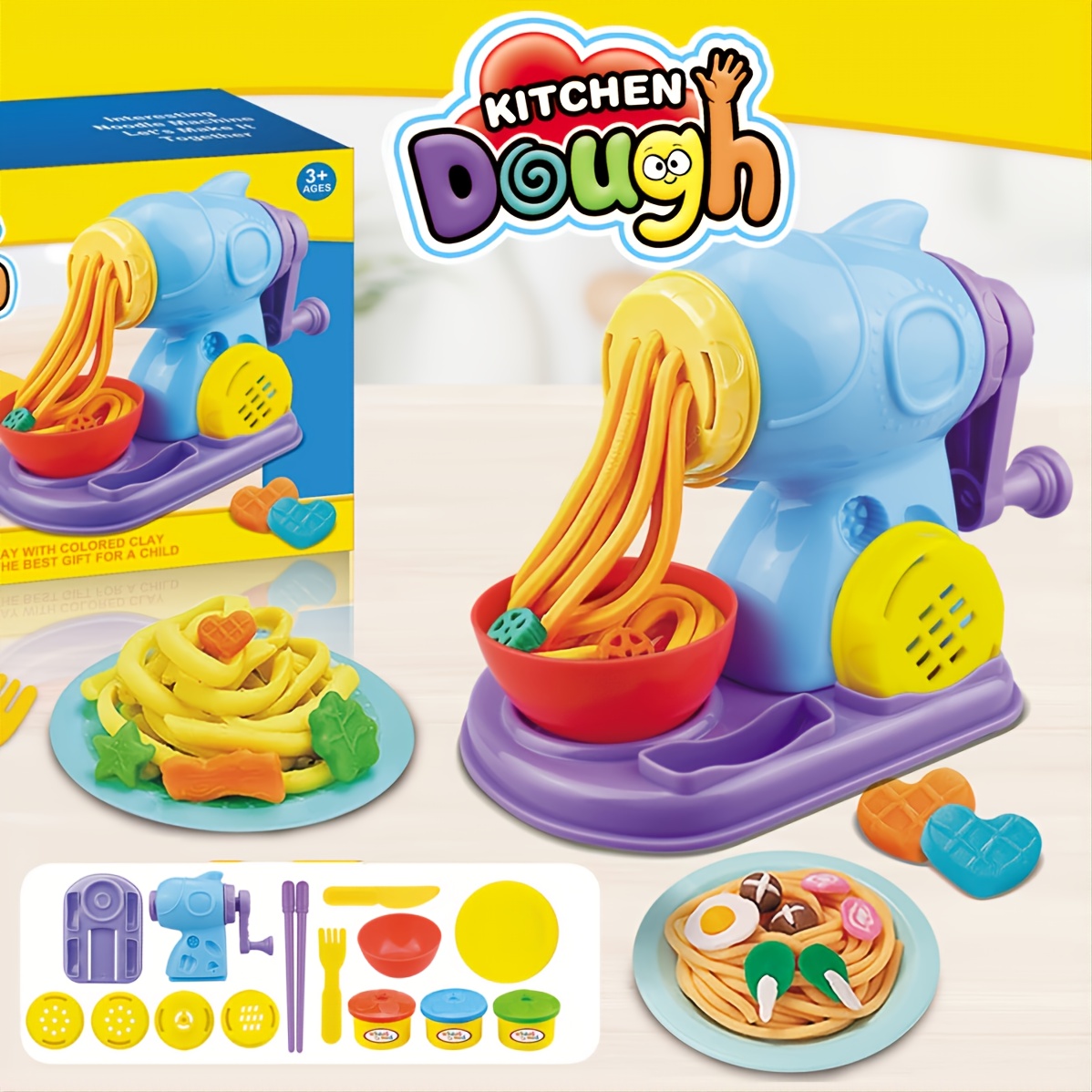Toys Kitchen Set For Kids 3-8, Play Dough Set,playdough Tools,pretend  Cooking Food Play