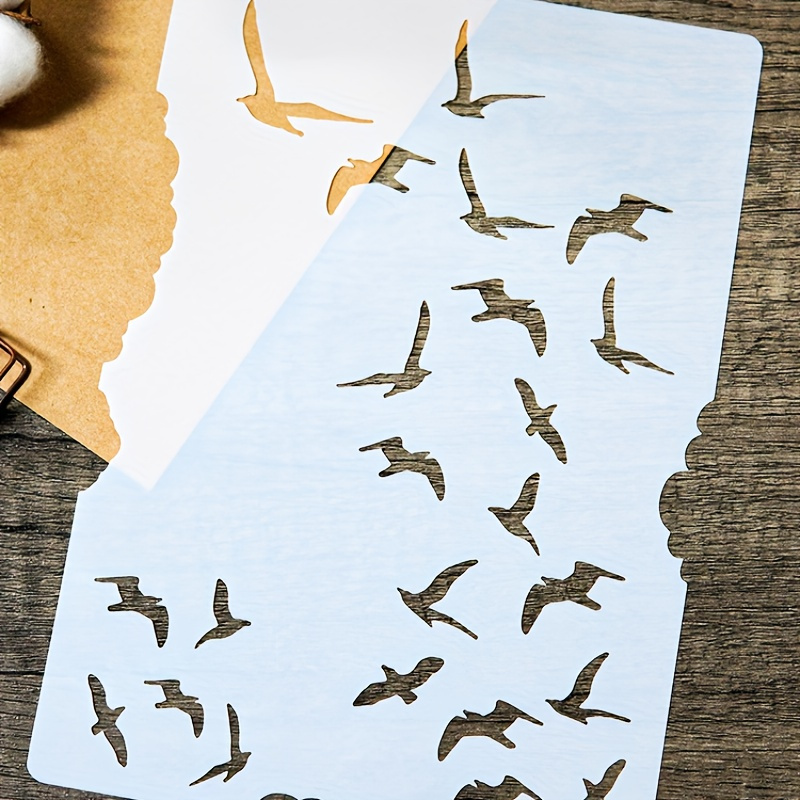 

Soaring Seagull Stencil For Diy Scrapbooking, Oil Painting & Greeting Cards - Durable Plastic Template Postage Collage Stencils For Cardmaking Bird Stencil