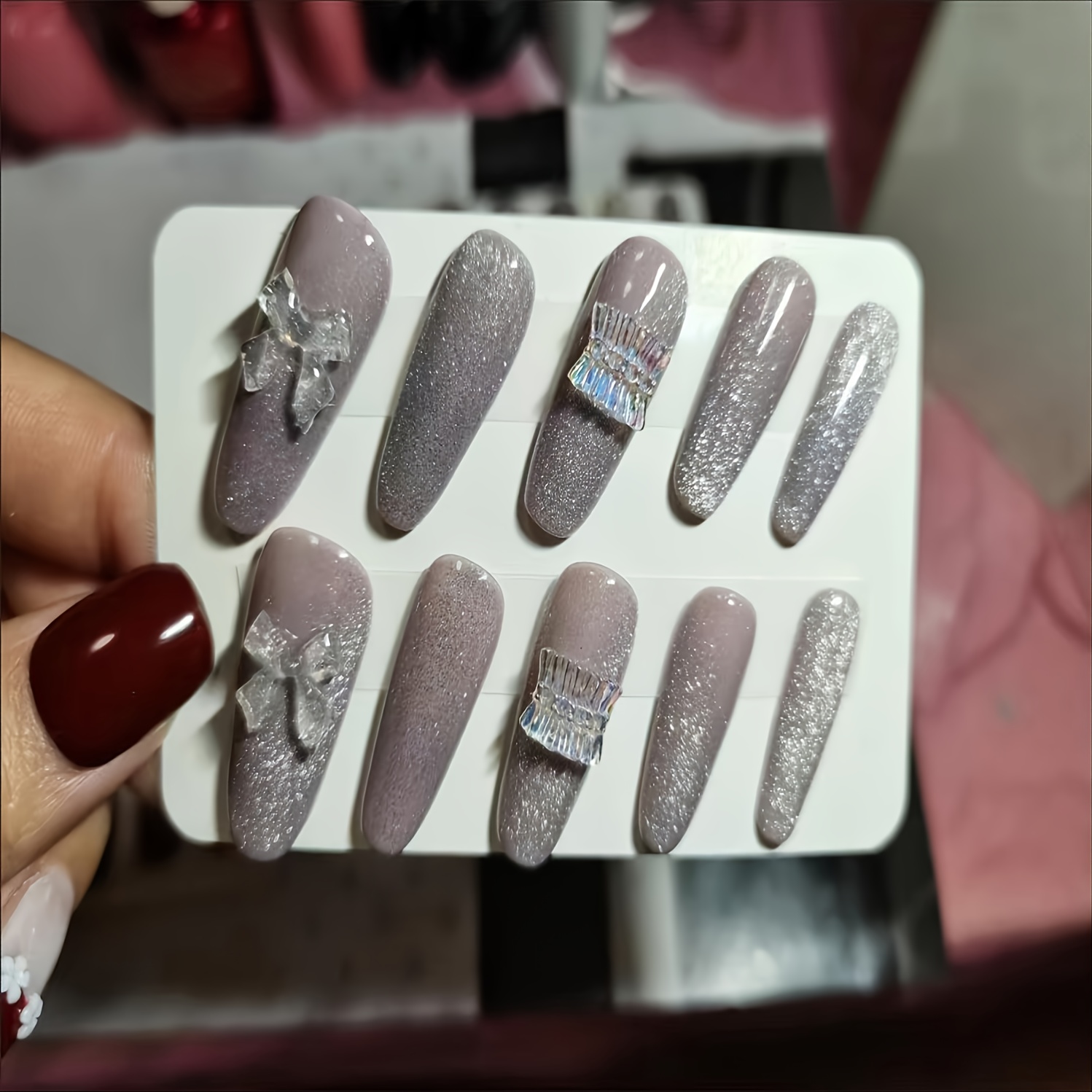 Sparkling Nail Glitter Resin Rhinestones Set