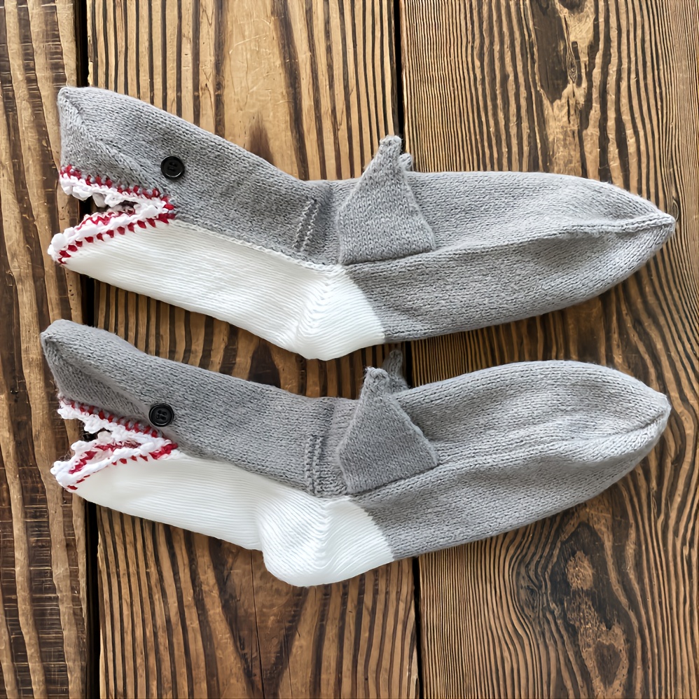 Fun Cozy Men's Shark Novelty Socks Autumn Winter - Temu