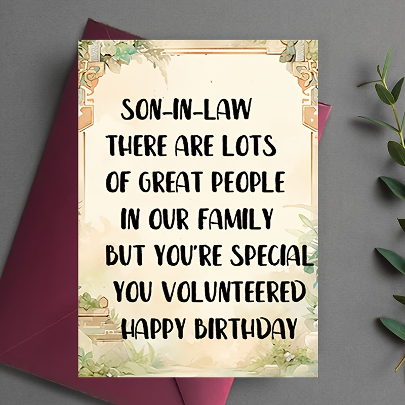 

Unique Son-in-law Birthday Card - Family & Friends, Office Supplies