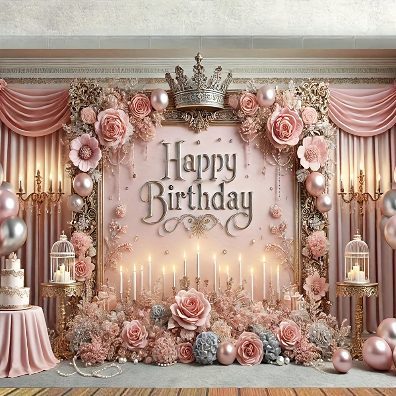 

Birthday Photography Backdrop 7x5 Feet, Polyester Party Banner For Cake Table, , Multipurpose Non-electric, Event Celebration Accessory - 1 Pack