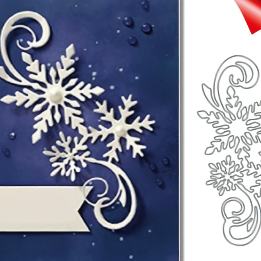 

1pc 2024 Metal Cutting Die Stencil, Christmas Snowflake Border Cutting Die For Paper Card Making Scrapbooking Diy Cards Photo Album Craft Decorations