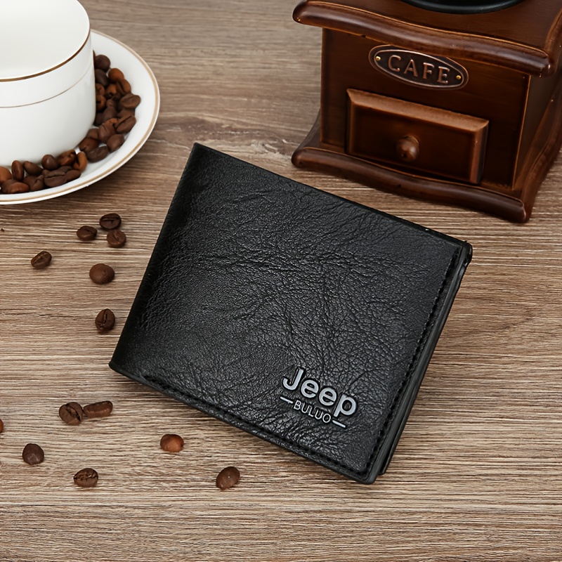 Jeep Buluo Men's Long Fashion Business Style PU Leather Coin Purse