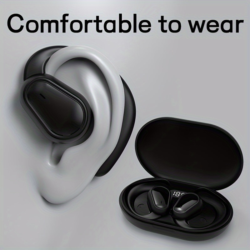 Auriculares Bluetooth con Clip Sport V5.3, Auriculares Inalámbricos  Supraaurales con luz de respiración, Auriculares Bluetooth con 4  micrófonos