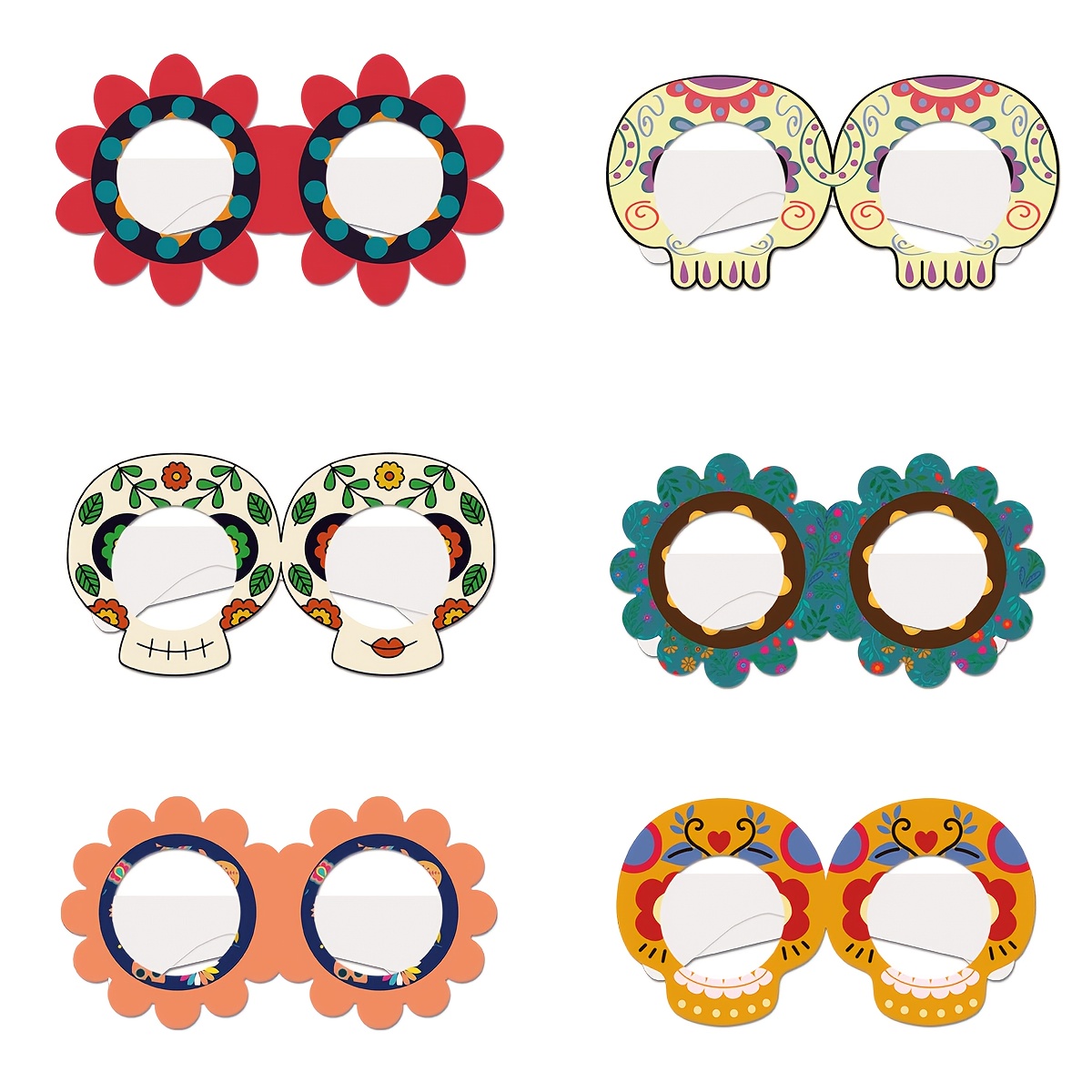 6pcs Gafas Papel Tema Mexicano Decoración Cinco Mayo Gafas - Temu