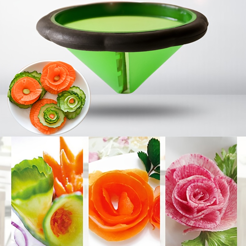 Entonnoir en spirale pour fleurs, éplucheur de carottes, rouleau à légumes  en spirale pour décoration de cuisine (1 pièce) : : Cuisine et  Maison