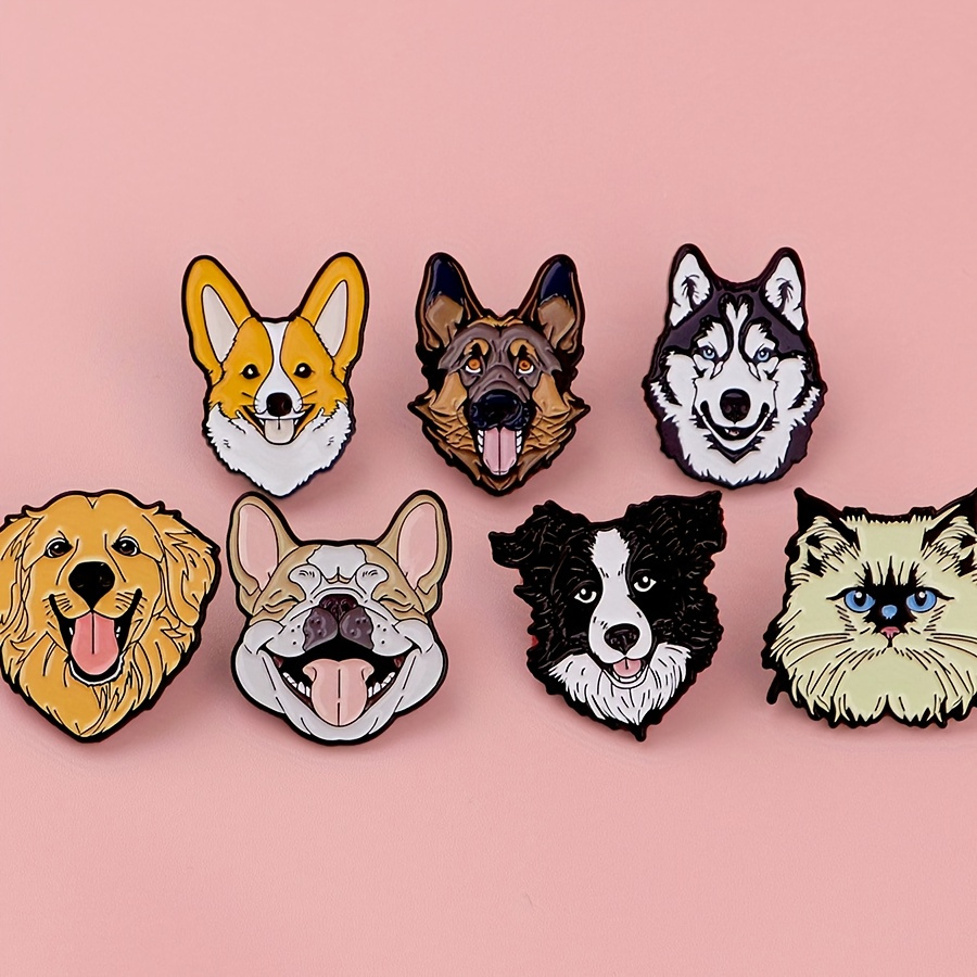 

Cute Zinc Alloy Dog Enamel Brooch Pin Set (7pcs) For Backpacks, Lapel, Clothes - Animal Fashion Accessories, No Plating, Daily Wear, All Season - Gift For Friends