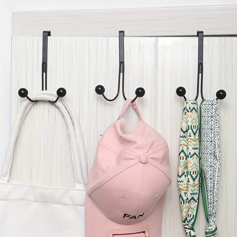 1pc Metal Over The Door Hook, Door Back Clothes Hanger Hook, Non Punching  Hanging Storage Hook, Coat Hat Bag Hanger Hook, Space Saving