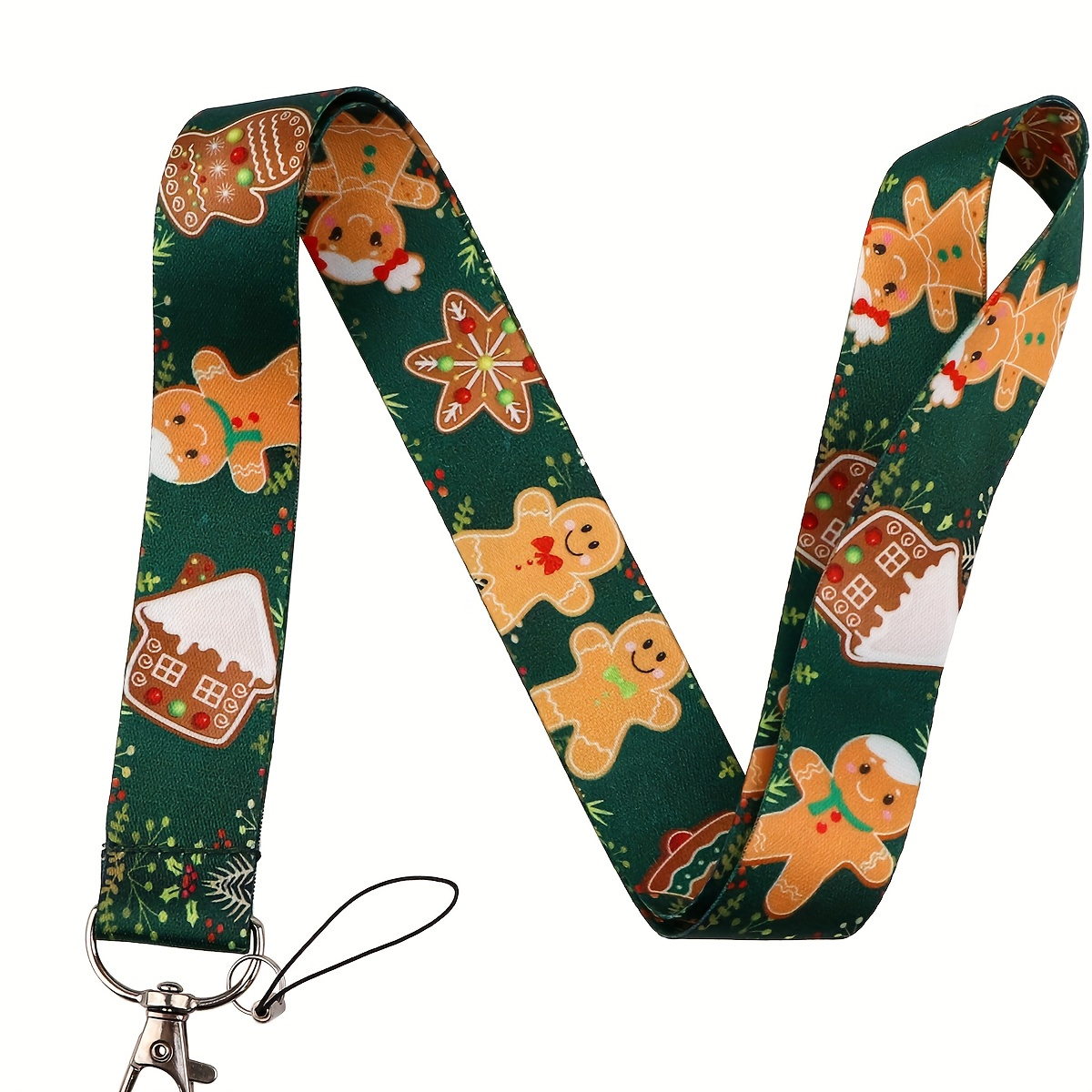 

Dmlsky Cute Gingerbread Man Lanyard - 1pc Polyester Keychain Strap With Clip For Id Card, Keys, Usb Badge Holder - & Stylish Accessory For Office, School, Gym