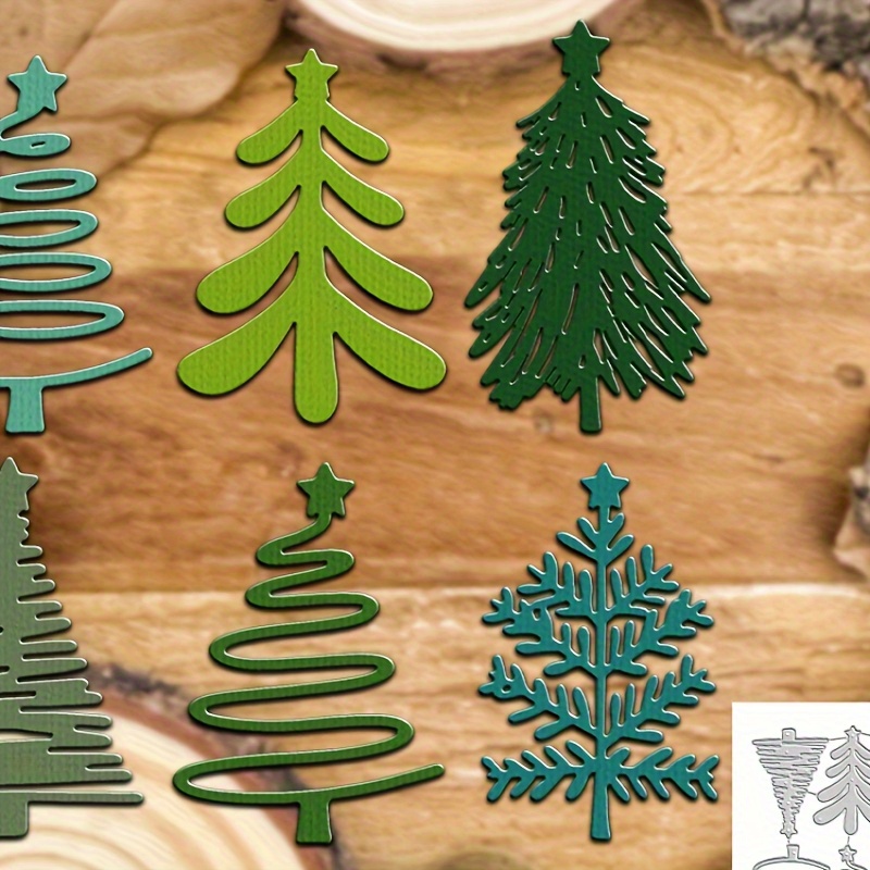 

Christmas Trees With Stars Metal Cutting Dies - Perfect For Scrapbooking, Stamping, And Diy Crafts