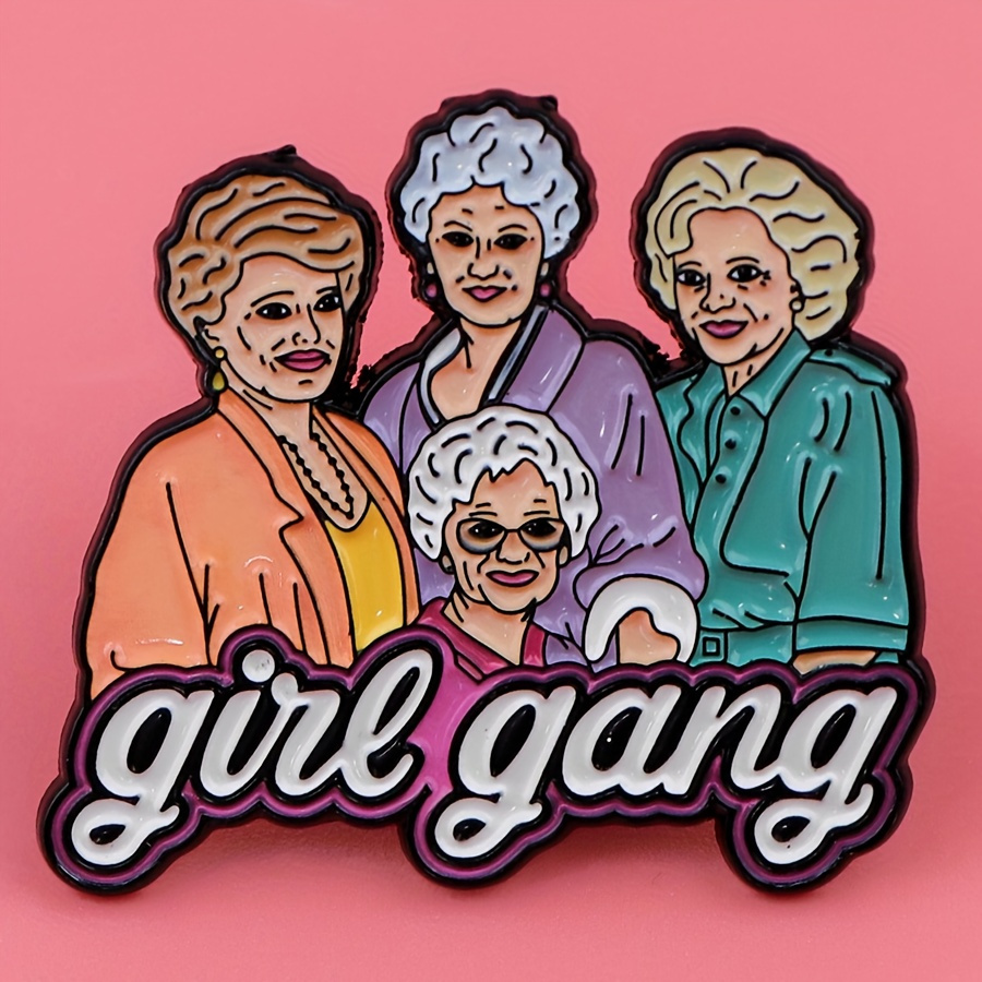 

Girl Gang Enamel Pin Brooch - Zinc Alloy Fashion Accessory For Backpacks And Lapels, Badge, Gift For Friends - 1pc