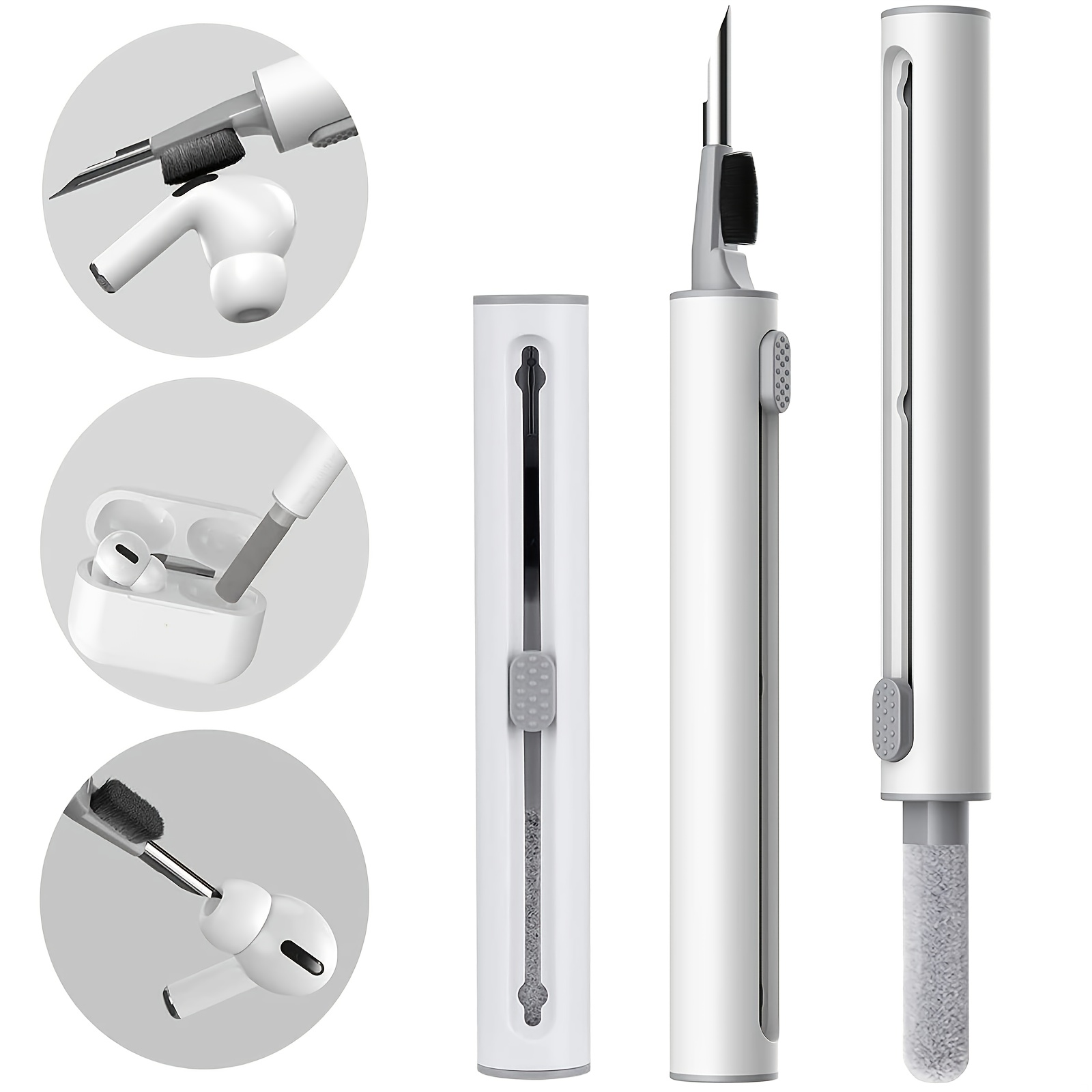 Kit limpiador para Airpods Pro 1 2 3 pluma de limpieza multifunción con  cepillo suave esponja flocado para auriculares Bluetooth, herramientas de