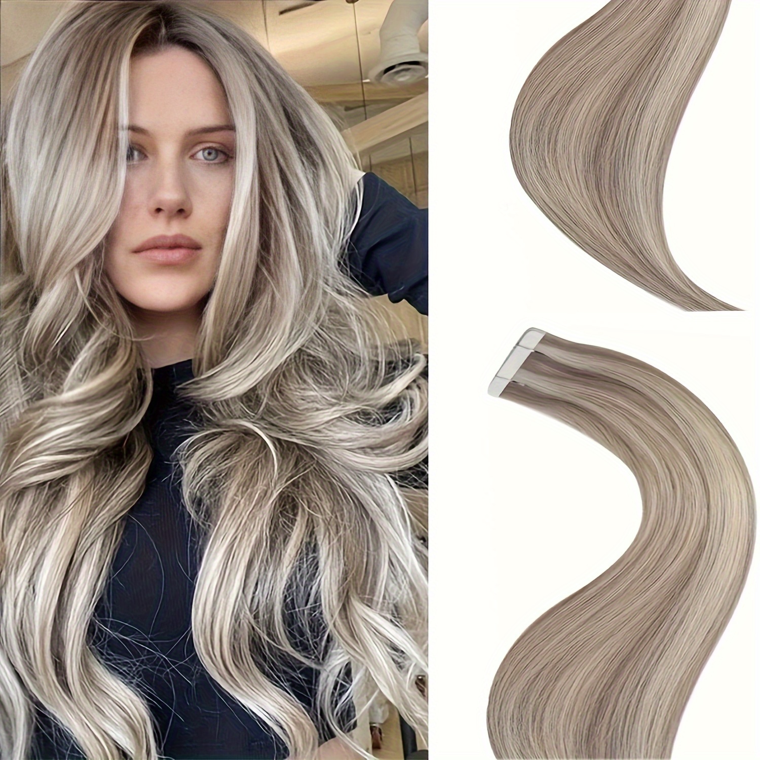 TEMU 20 Piece Hair Extensions, Real Hair Extensions, Invisible Hair Extensions For Women's Straight Hair, Natural Looking, Easy To Apply, Versatile