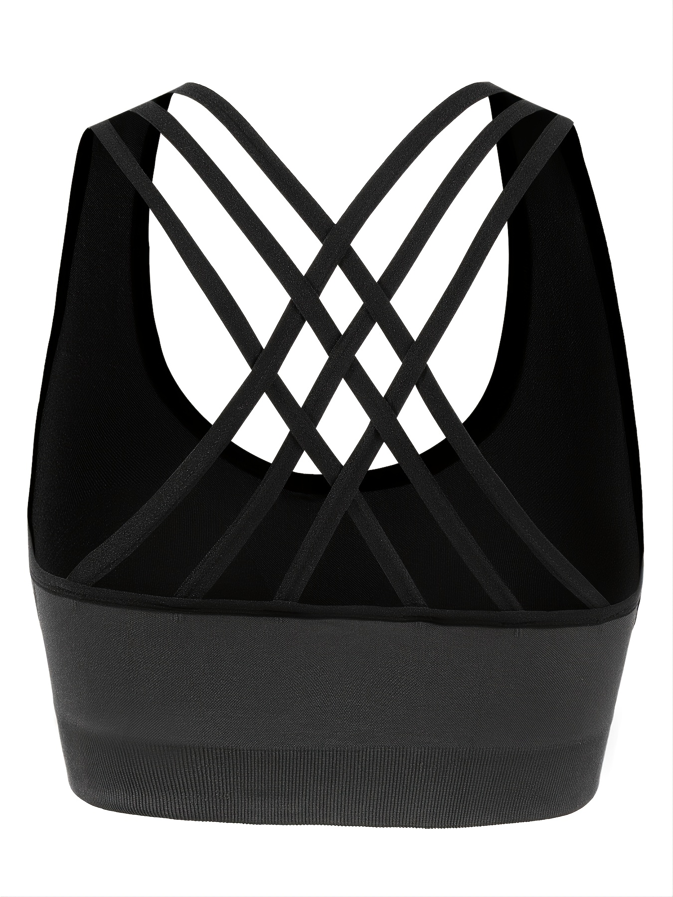 Solid Color Crossover Back Tight Bra Sports Fitness Yoga - Temu