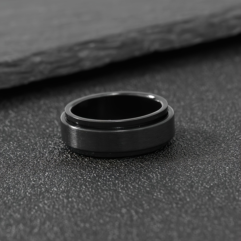 Spinner Ring Mens Rotating Stainless Steel Ring
