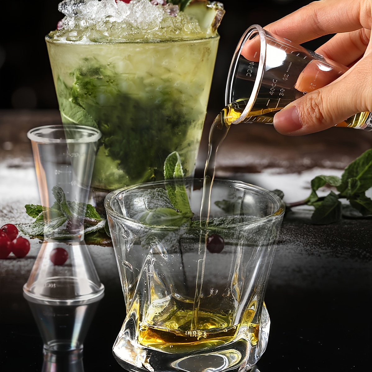 Measuring Shot Cup Ounce Jigger Bar Drink Mixer Liquor Measuring Cup Mojito  Measurer Milk Coffee Mug Stainless Steel