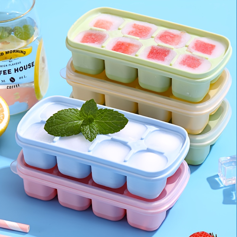 Kitchen Guard Silicone Ice Cube Tray with Lid and Storage Box, Small Ice Cube Trays for Freezer, Easy-Release Ice Molds, Perfect for Cold Drinks; Ice Cube Trays