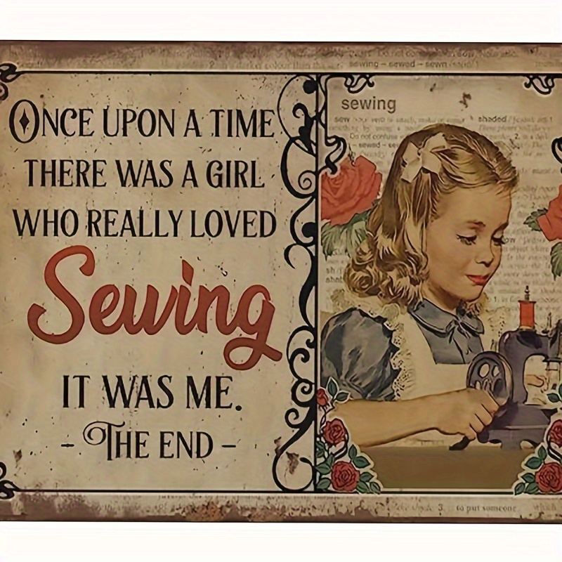 

1pc A Lady Who Really Loved Sewing Retro Tin Sign Sewing Room Decor Women Cave Decor Sewing Lovers Gift 7.9x11.9inch Aluminum