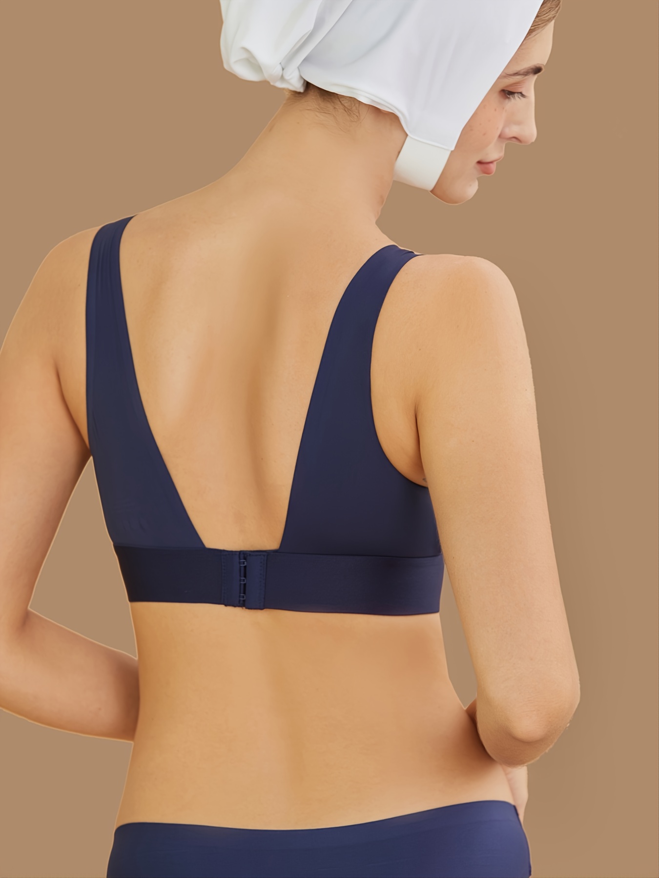 Women's Seamless Plunge Bra Deep V neck Wireless Comfort Bra - Temu