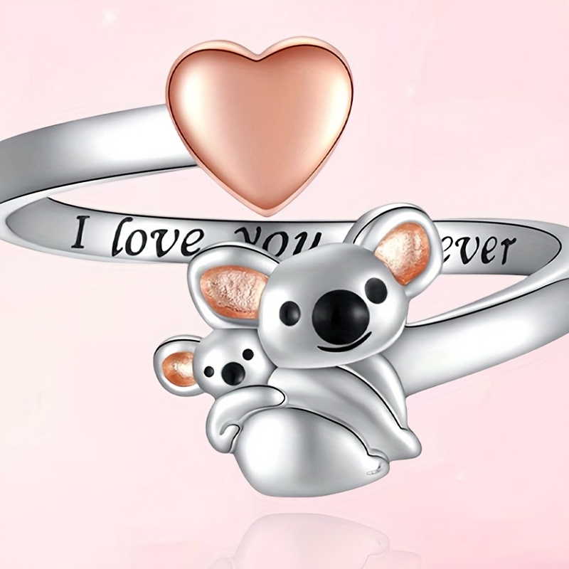 

Adorable Koala Ring With Charm, Adjustable Size, Perfect For 15+ Years Old