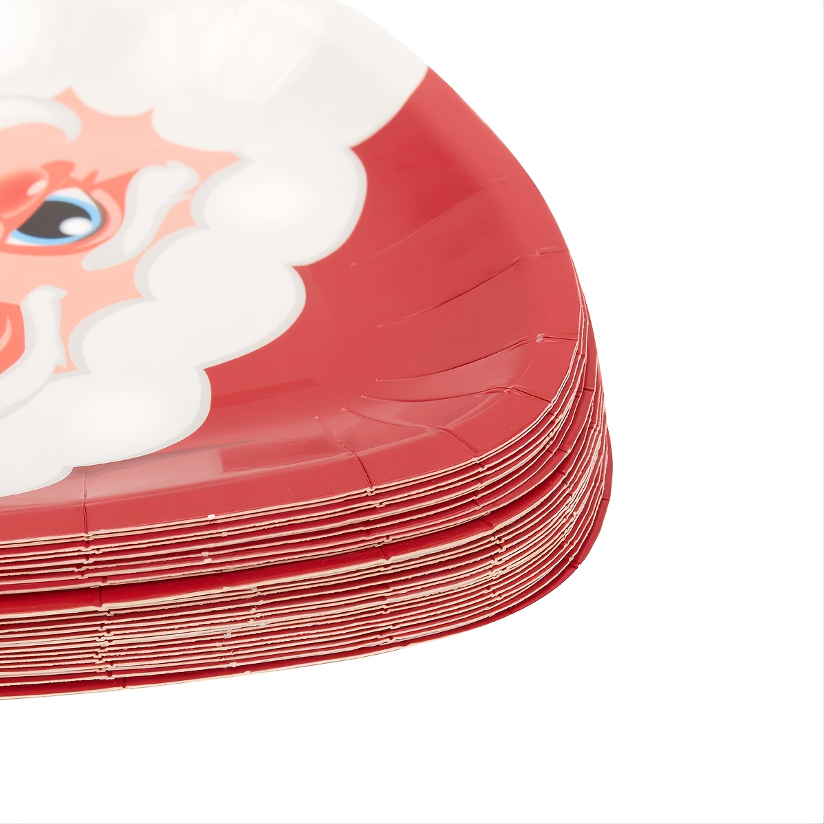 10pcs-9in Disposable Paper Plates With Santa Claus Print, Suitable For  Christmas Party, Birthday, Outdoor Bbq And Camping