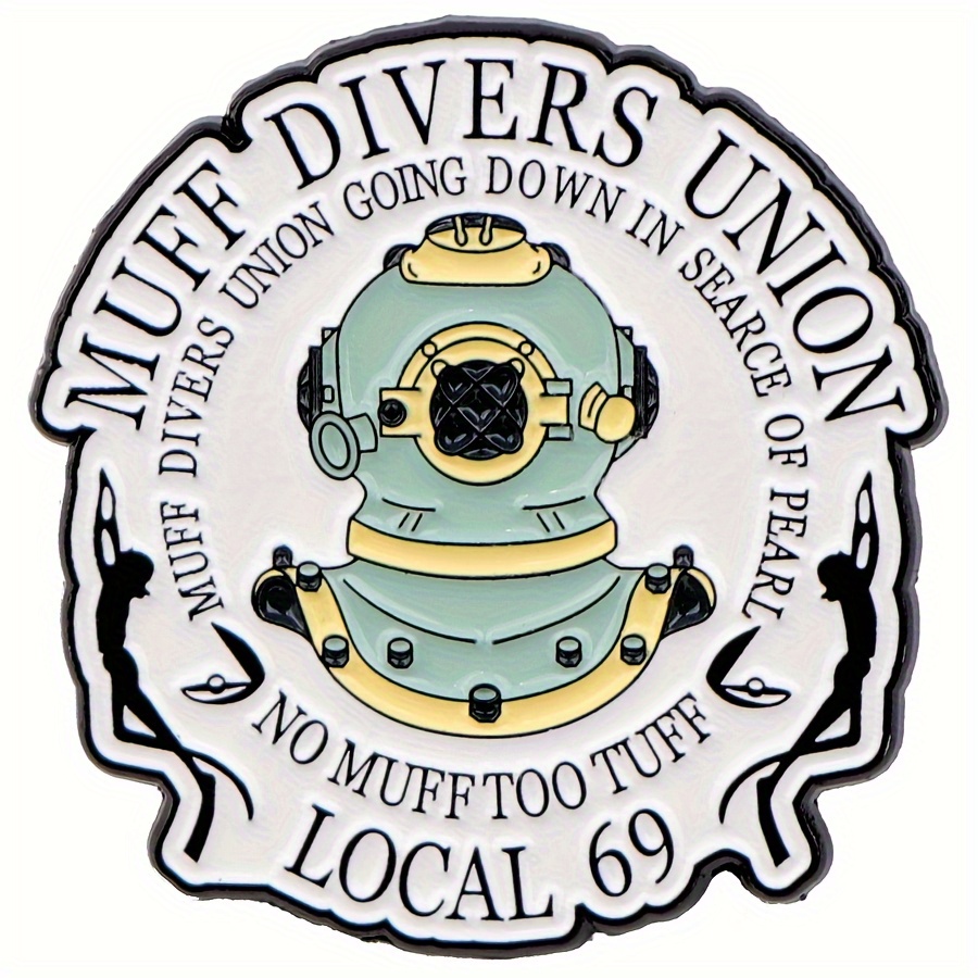 

Alloy Enamel Badge Pin, Muff Divers Union Theme Brooch For Backpacks And Clothing, Novelty Fashion Accessory, 1pc