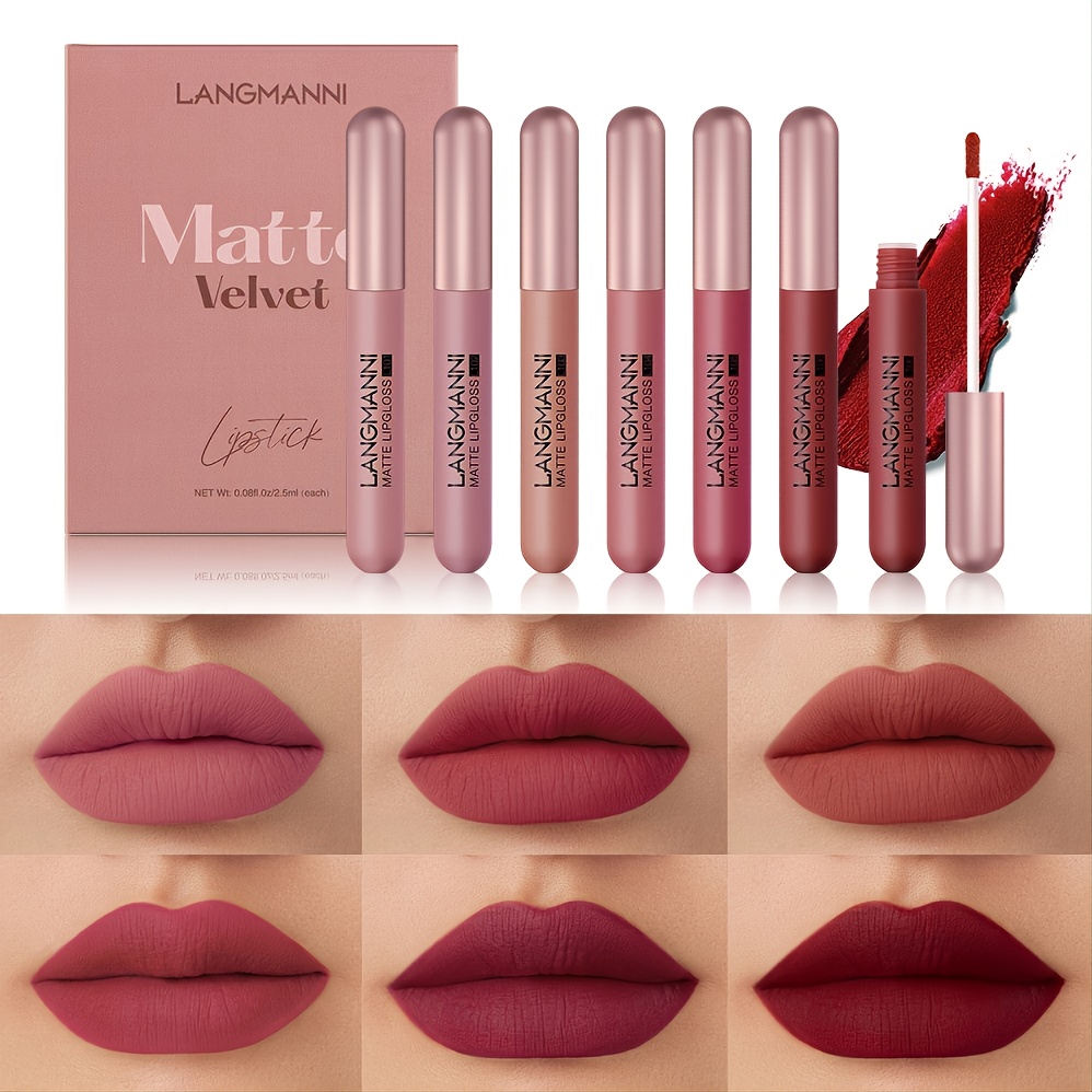 Waterproof Matte Velvet Lipgloss - Long-lasting Liquid Lipstick Capsule Lip  Gloss Set For Flawless Makeup - Temu
