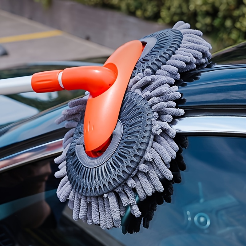 

1pc Rotating Car Wash Mop, Telescopic Without Damaging The Car, Soft Brush, Long Handle Telescopic Car Brush, Brush Car Cleaning Tool