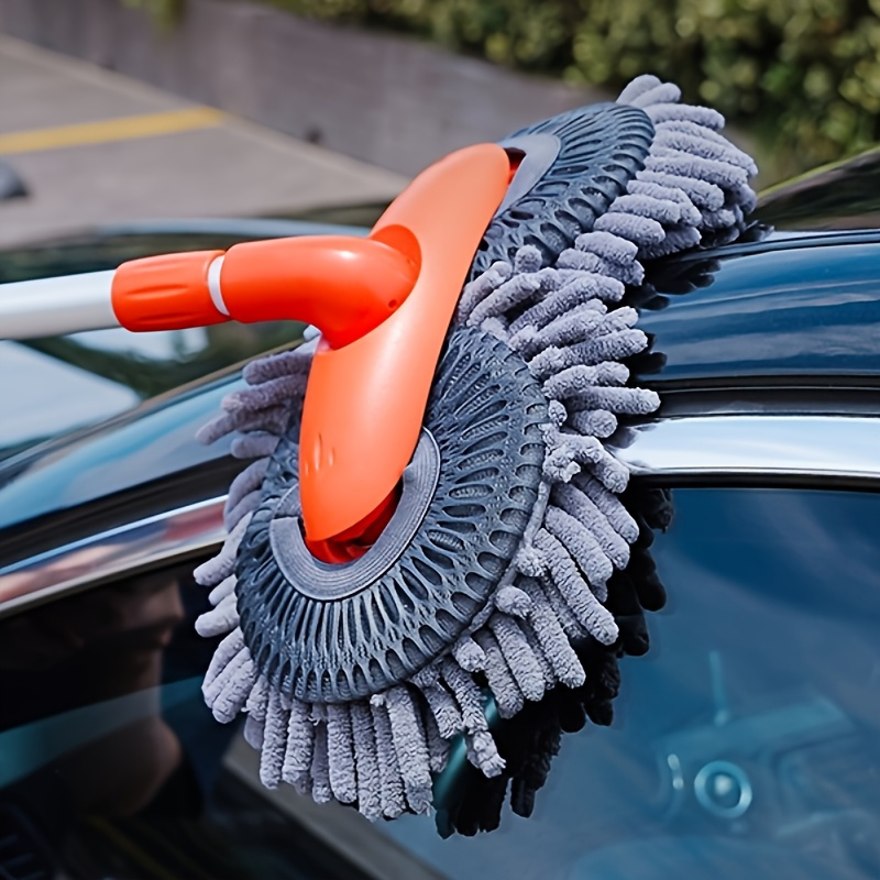 

1 pièce de vadrouille de lavage de voiture rotative, télescopique sans endommager la voiture, brosse douce, brosse de voiture télescopique à long manche, outil de nettoyage de voiture