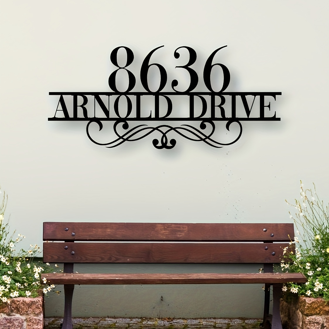 

Custom Metal Address Sign - Personalized House Number & Street Name, Elegant For Home Entrance, Ideal Gift For Holidays &