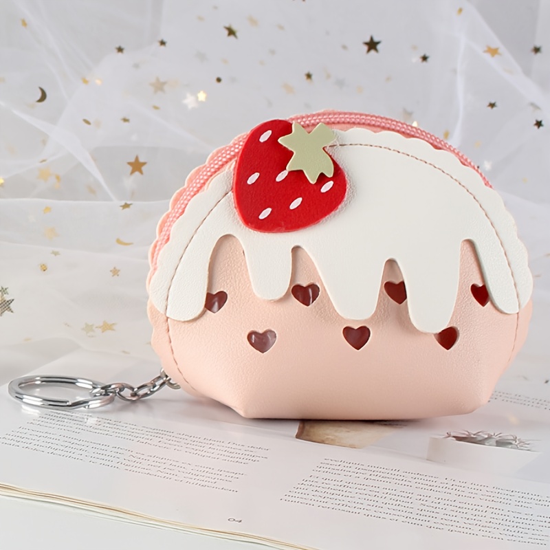 Cartoon Cute Small Wallet Mini Strawberry Bear Fox Coin Purse Pouch  Earphone Key Storage Bag - Temu