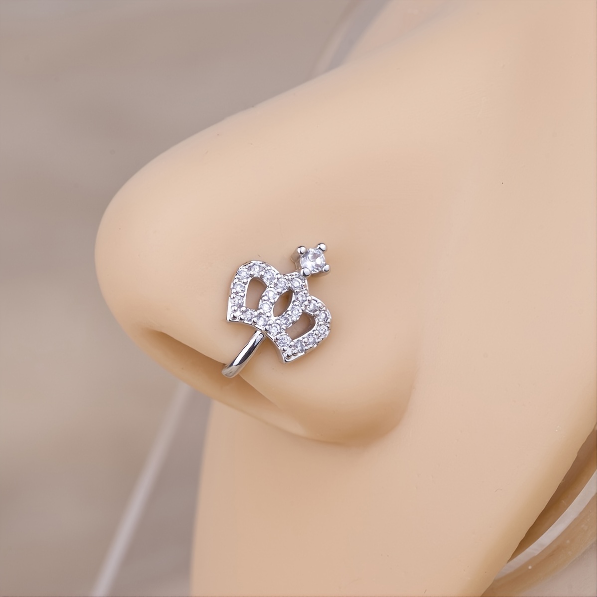 Simple Non perforated U shaped Nose Clip Zircon Star Love - Temu