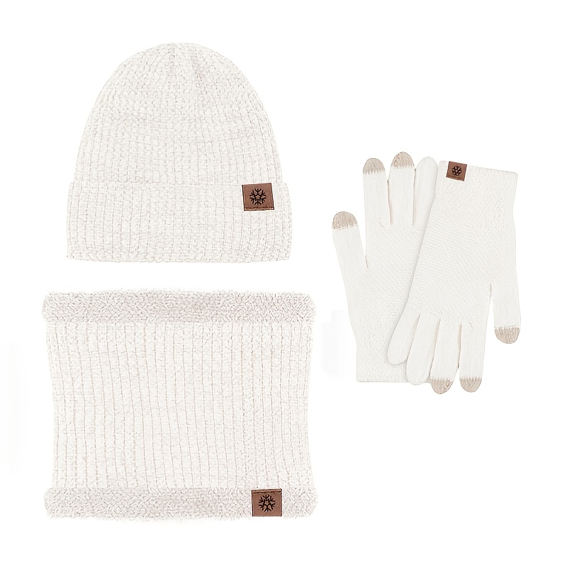 Gift-boxed scarf and beanie hat set