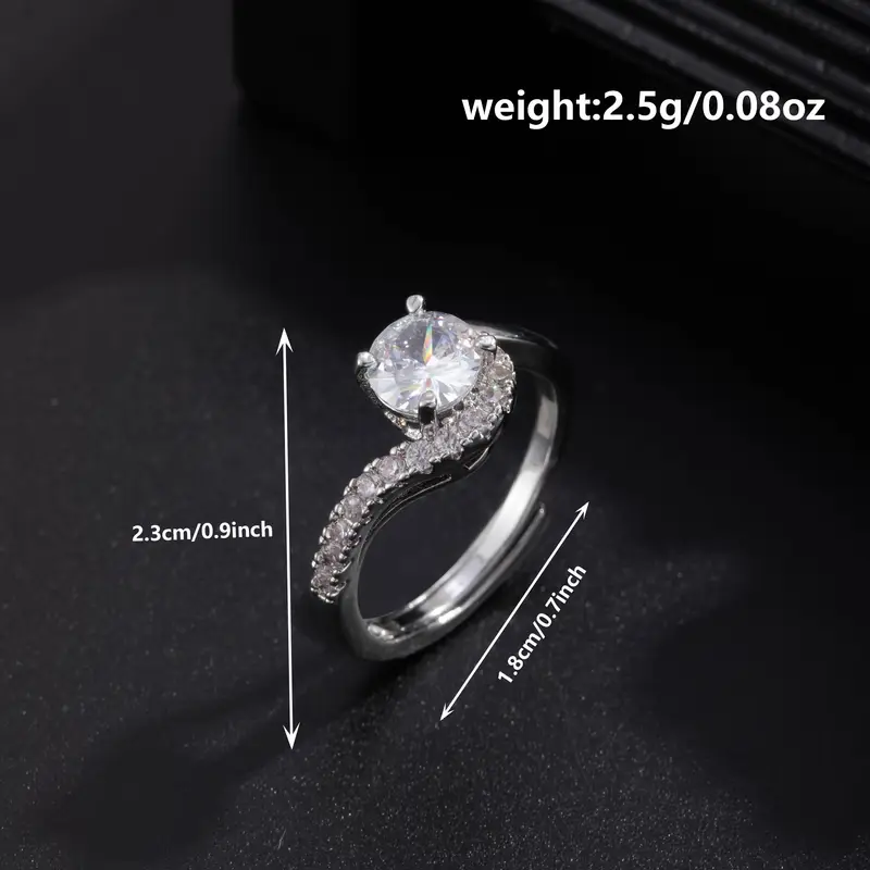 Finger Engagement Ring Surprise 1pc Romantic Elegant White Cubic