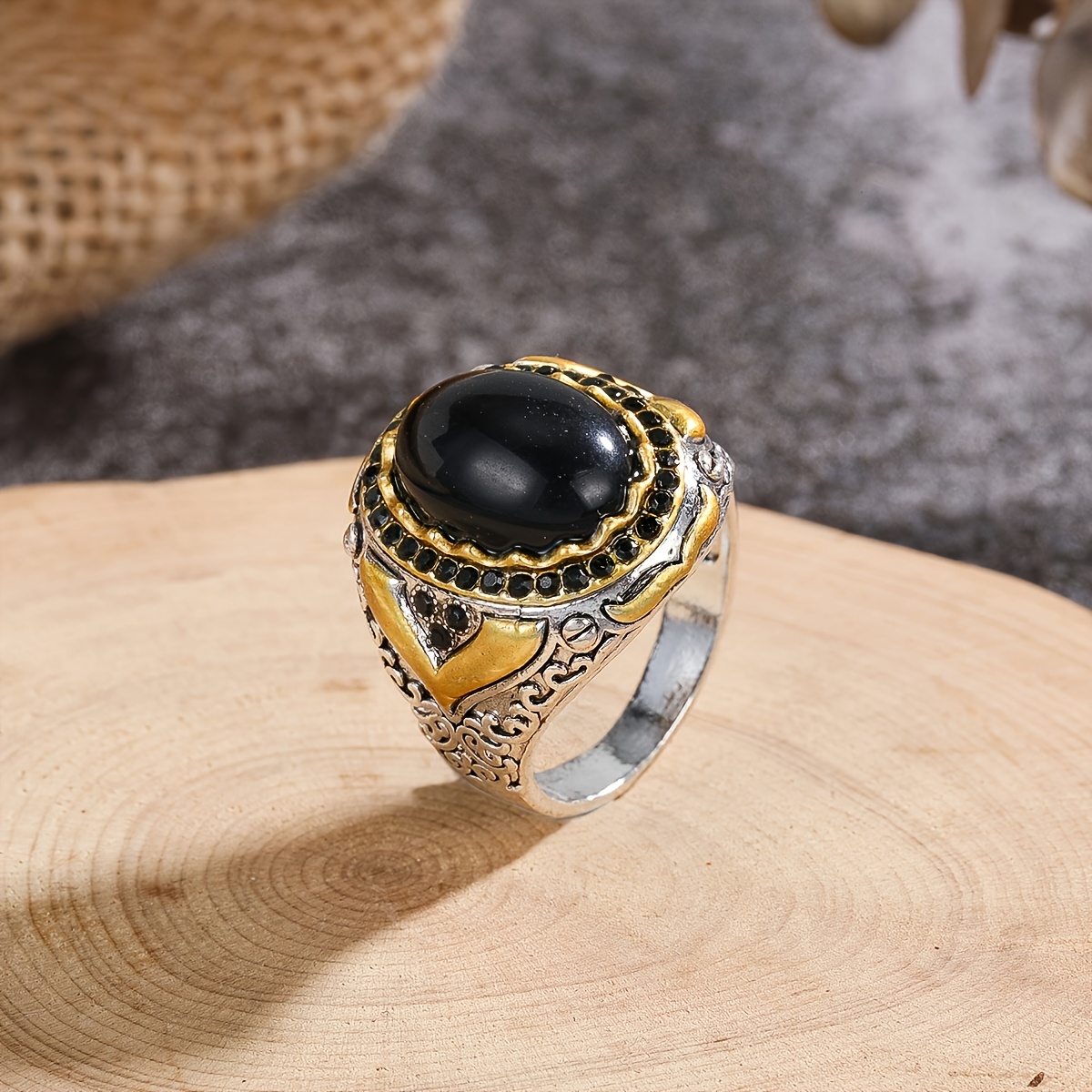 Men's Carved Ring, Unique Design
