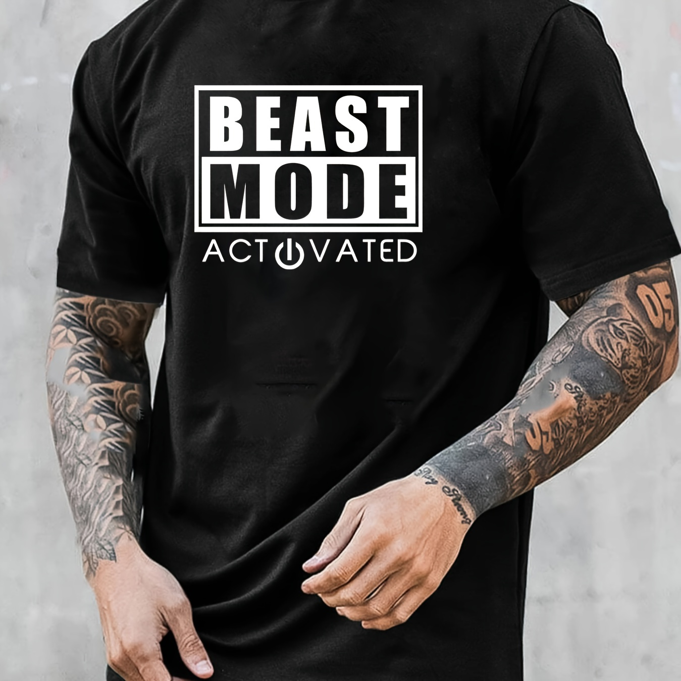 

Mode Print Men's Short Sleeve T-shirts, Comfy Casual Breathable Tops For Men's Fitness Training, Jogging, Men's Clothing