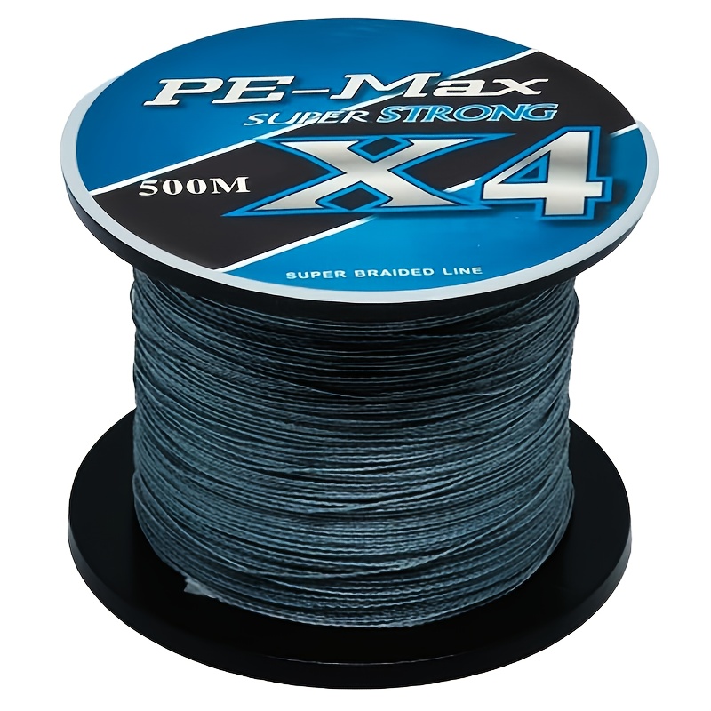 Durable 4 Strand Braided Fishing Line - 500m for Outdoor, Sea, Ice, River,  and Rock Fishing - 8-75LB Strength - Gray X4