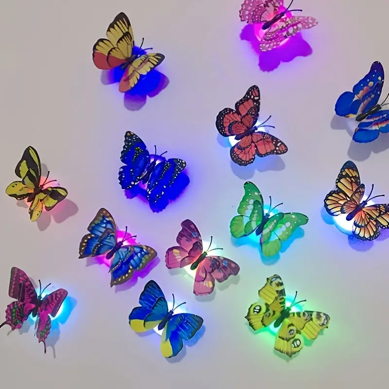 5pcs butterfly led night light lamp with suction pad portable for christmas wedding decoration and night lamp photo props outdoor decor details 3