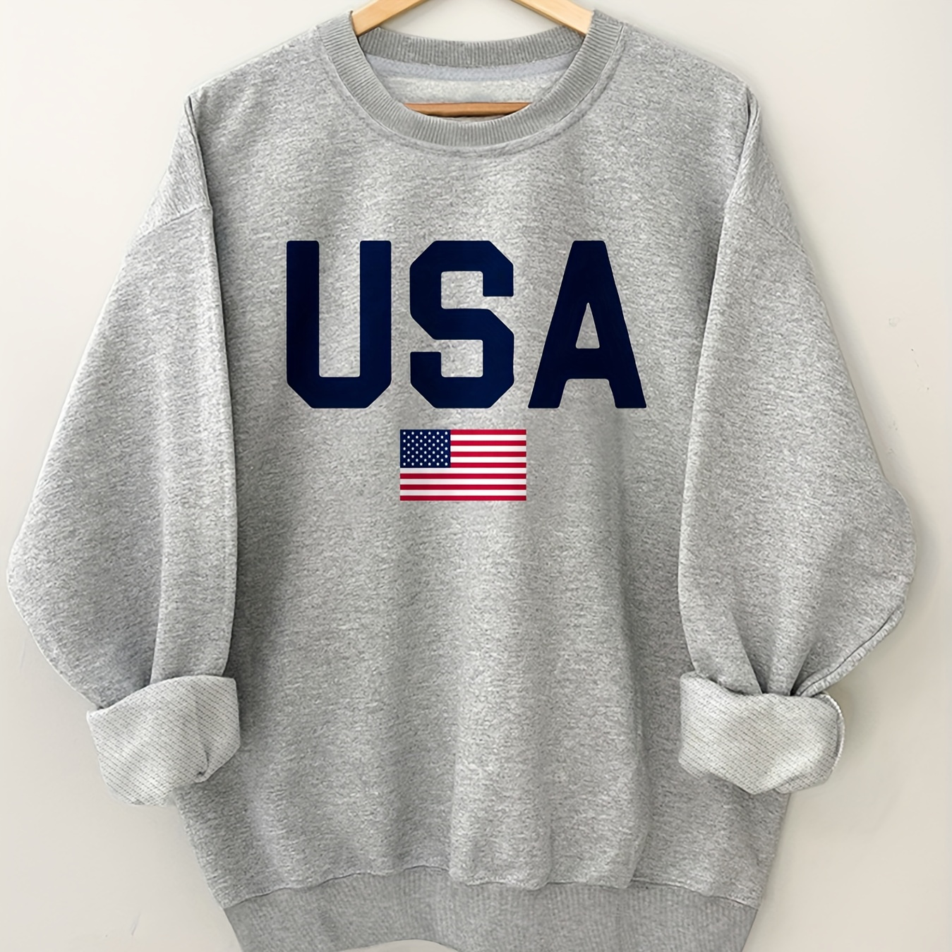 

Graphic Print Sweatshirt, Crew Neck Casual Sweatshirt For Fall & Spring, Women's Clothing