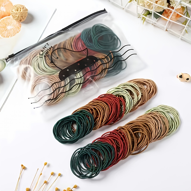 Solid Color High Elastic Small Rubber Band Hair Ring Fashion - Temu